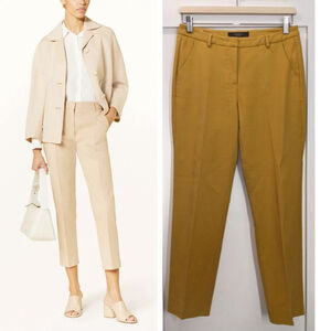 Weekend MaxMara | Wool-blend Slim Cigarette Ankle Trousers in Gold